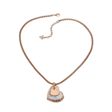 Guess UBN11433 Double Heart Pendant rosegold collier