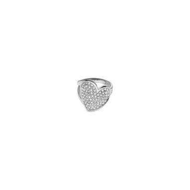 Guess UBR11401 Pave Curved Heart ring silver