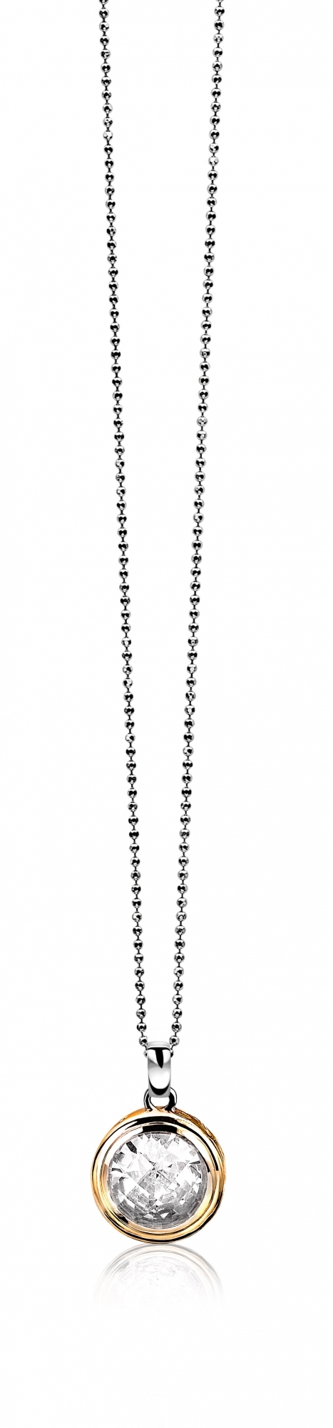 Zinzi ZIH50Y Vergulde zilveren hanger met zirkonia