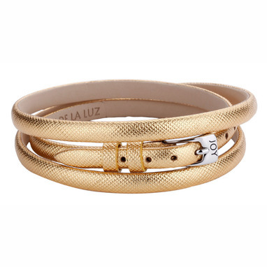 Joy de la Luz JB214 Leather buckle bracelet gold