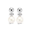 Ti Sento 7680PW Silver studs with pearl and CZ stones