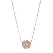 Fossil JF01740791 necklace with CZ and MOP pinkgoldplated