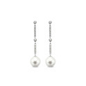 Ti Sento 7697PW Silver earrings with pearl and CZ stones
