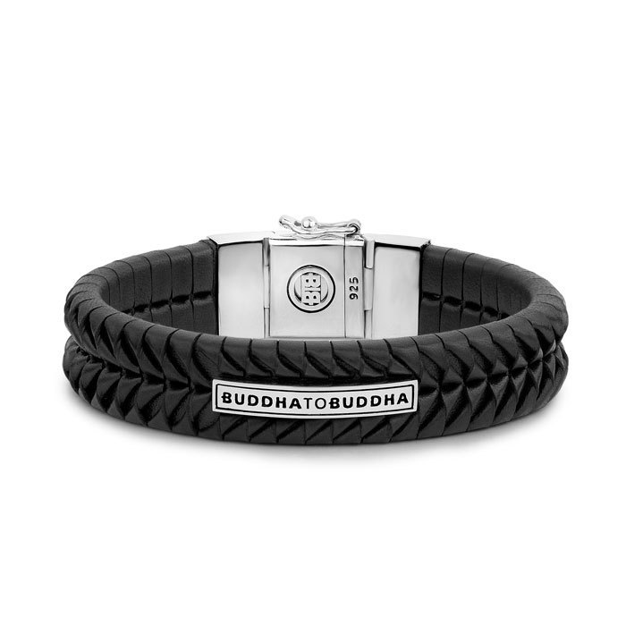 Buddha to Buddha 161BL Komang Leather Bracelet Black