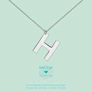 Heart to get LB149INH16S Big Initial letter H including necklace (40 + 8cm) silver
