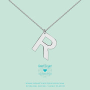 Heart to get LB159INR16S Big Initial letter R including necklace (40 + 8cm) silver