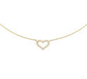 Huiscollectie 4017716 yellow gold necklace with pendant heartshape with CZ