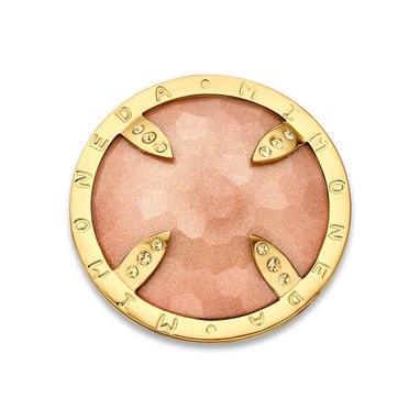 Mi Moneda SW-BELI-52-L Belize Peach Stainless Steel Gold Plated Disc With Special Cut And Swarovski Crystals