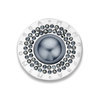 Mi Moneda SW-NOC-01-S Noche Stainless Steel Disc With Black Colored Pearl And Swarovski Crystals 1