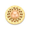 Mi Moneda SW-NOC-02-S Noche Stainless Steel Disc Gold Plated With Champagne Colored Pearl And Swarovski Crystals 1