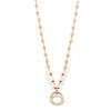 Mi Moneda NEC-03-SEL-90 Selma Necklace With Peach Beads, Stainless Steel Rosegold Plated Clipring, Wearable 2 Lenghts 1
