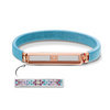 Take what you need TWYN-BRA-BOHO-41-19 Boho Bracelet Ice Blue Stainless Steel Rosegold Toned With Colorful Silk Yarn 1