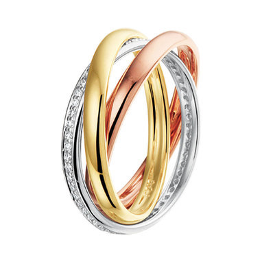 huiscollectie-4300492-tricolor-gouden-ring-met-0.29-ct-diamant-2.5-mm
