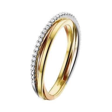 huiscollectie-4300482-tricolor-gouden-ring-met-0.12-ct-diamant-2.5-mm