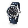 TW Steel VS31 45mm steel case 3 hands date black dial blue details dark blue textile strap horloge 1