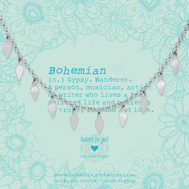 Heart to get BO242NTDR17S necklace dangling drops silver Bohemian