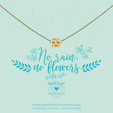 Heart to get N357FLO17G necklace flower goldplated no rain, no flowers