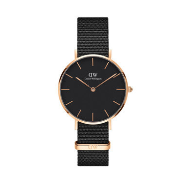 Daniel Wellington DW00100215 Classic Petite Cornwall Black rosegold Dames horloge