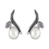 Rabinovich 68204065 zilveren oorhangers met witte parel, grijze maansteen en witte topaas 1