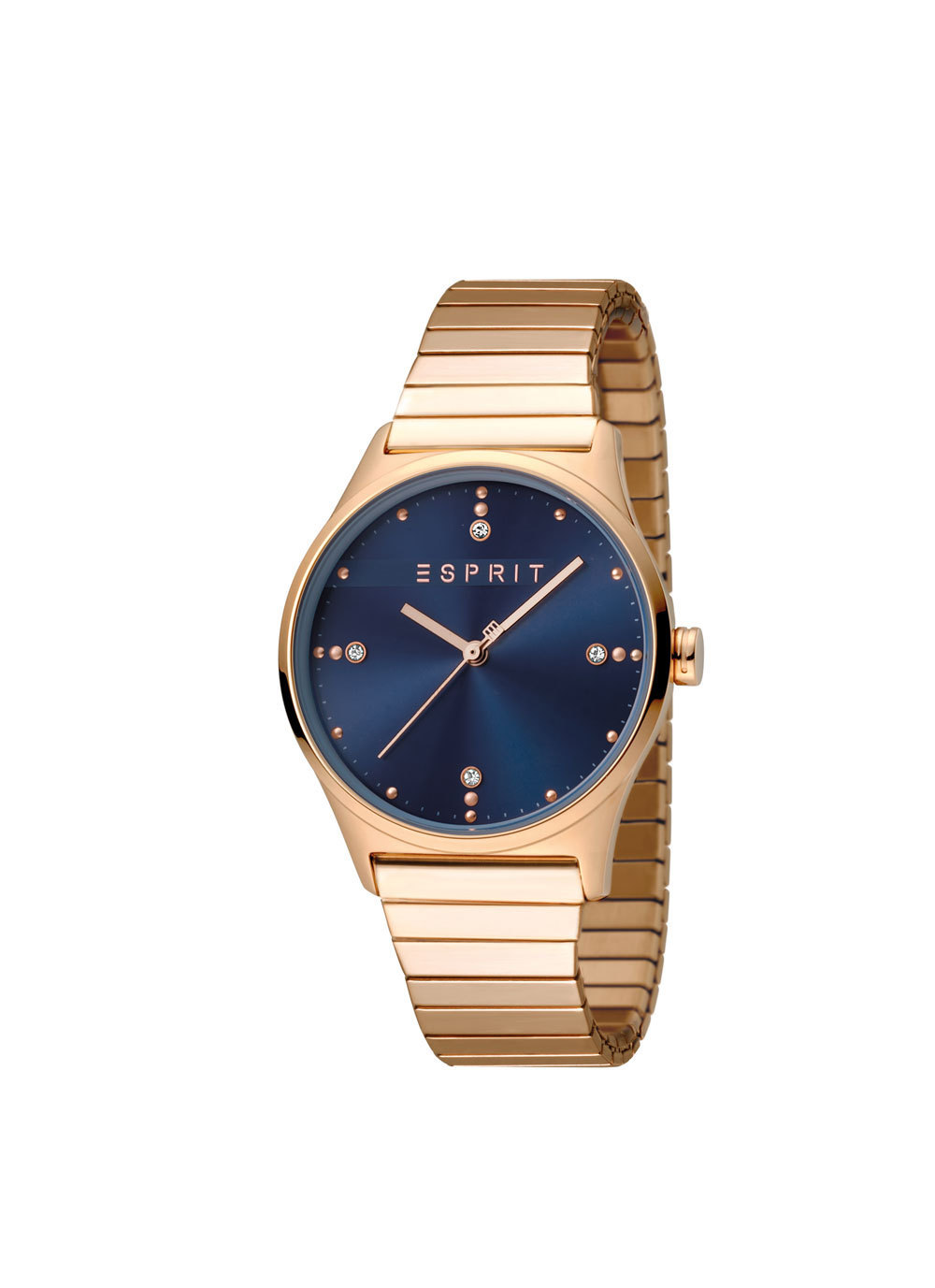 Esprit ES1L032E0085 VinRose Blue Rosegold Polish horloge