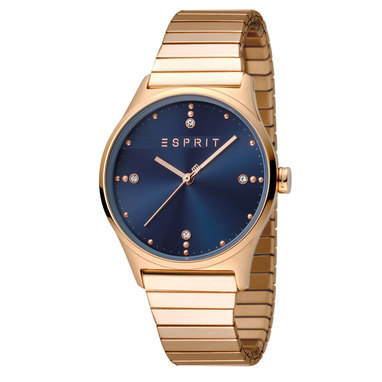 Esprit ES1L032E0085 VinRose Blue Rosegold Polish horloge
