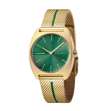 Esprit ES1L035M0075 Spectrum Green Gold Mesh horloge