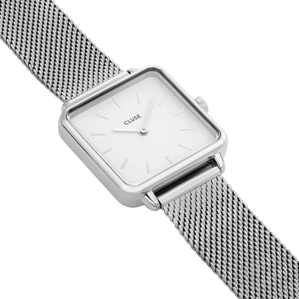 CLUSE CL60001 La Garçonne Silver Mesh-White horloge