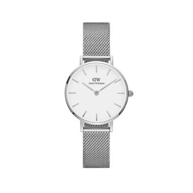 Daniel Wellington DW00100220 Classic Petite 28 mm Mesh Sterling White silver horloge