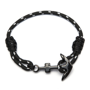 Frank 1967 7FB-0148 Bracelet Nautical Rope nylon/steel white-black
