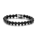 Frank 1967 7FB-0056 Stretch bracelet Beads Agate black 20 cm