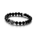 Frank 1967 7FB-0151 Stretch bracelet Buddha beads agate black