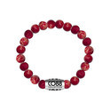 CO88 Bracelet with logobead steel/sediment/red, stretch/all-size 8CB-17027