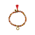 CO88 Stretch bracelet with tassel Flower steel/jade gold/orange 8CB-40017