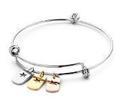 CO88 Collection 8CB-90090 - Steel bangle with charms - open stars - one-size - silver colored