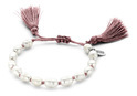 CO88 Collection 8CB-90113 - Bracelet with tassel - pearl 6-7 mm - one-size - aubergine