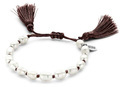 CO88 Collection 8CB-90116 - Bracelet with tassel - pearl 6-7 mm - one-size - dark brown