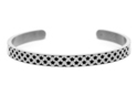 CO88 Collection 8CB-90102 - Steel bangle bracelet - star pattern - one-size - silver colored