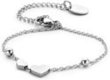 CO88 Collection 8CB-90117 - Steel bracelet with heart charms - length 16 + 3.5 cm - silver colored
