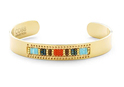 CO88 Collection 8CB-90128 - Steel open bangle with Miyuki beads - one-size - gold colored