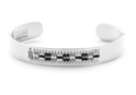 CO88 Collection 8CB-90130 - Steel open bangle with Miyuki beads - one-size silver colored