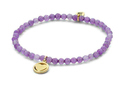 CO88 Collection 8CB-90156 - Natural stone bracelet with pendant - heart - 4 mm Jade - one-size - light purple