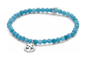 CO88 Collection 8CB-90158 - Natural stone bracelet with pendant - heart - 4 mm Jade - one-size - blue