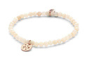 CO88 Collection 8CB-90162 - Natural stone bracelet with pendant - stars - 4 mm Jade - one-size - white