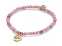 CO88 Collection 8CB-90163 - Natural stone bracelet with pendant - tree of life - 4 mm Jade - one-size - pink