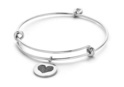 CO88 Collection 8CB-90174 - Steel bangle with charm - fingerprint heart - one-size - silver colored