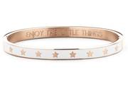 CO88 Collection 8CB-90191 - Steel bangle with stars - one-size - rose colored / white