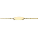 Glow 204.0552.14 Engraving bracelet Gourmet Oval yellow gold 12-14 cm