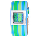 Coolwatch by Prisma CW.115 Children's watch Stripes steel/leather blue green 25 mm