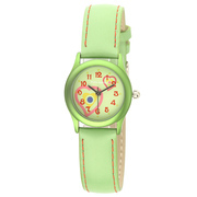 Coolwatch by Prisma Kids watch Sunshine Love heart steel/leather green 25 mm