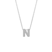 CO88 Necklace with pendant Letter N steel/silver colored 42-47 cm 8CN-11013